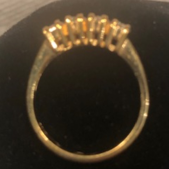 Gold tone fashion semi eternity ring - Picture 2 of 2
